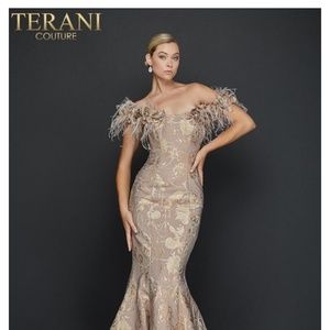 Terani Couture Strapless Evening Gown